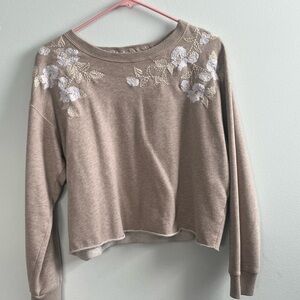 Abercrombie & Fitch Beige Floral Sweatshirt